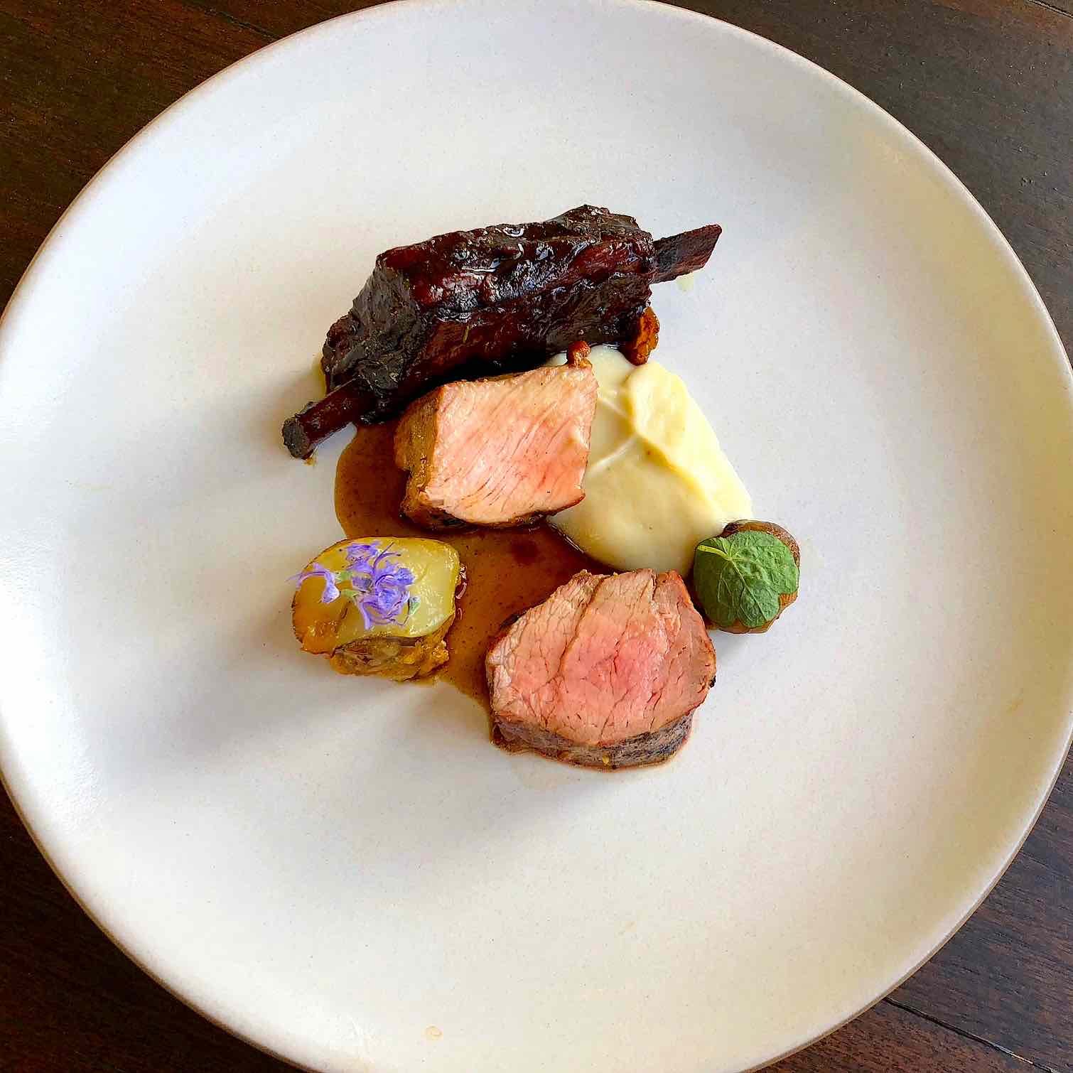 Veal recipe steak with ribs and Sunchoke