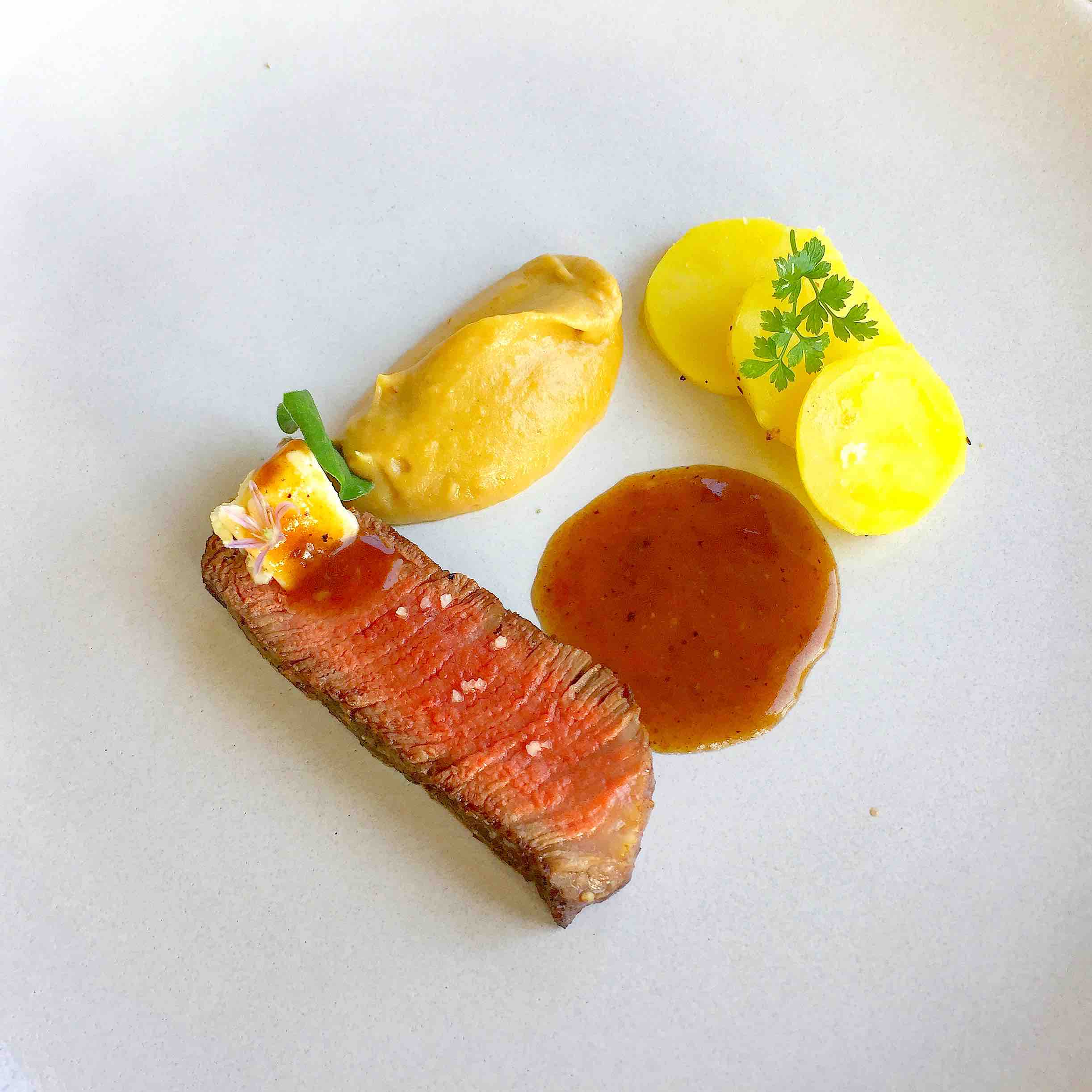 Beef fillet, Onion, and Potato