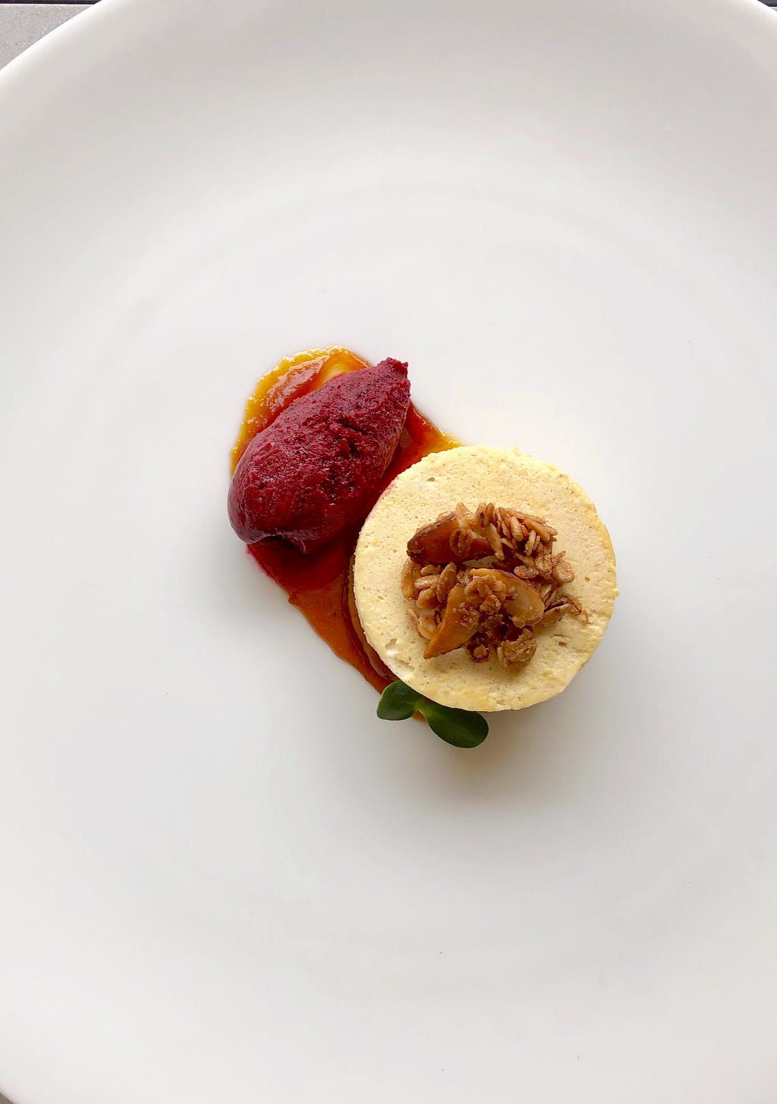 pumpkin mousse recipe with ginger bread and sorbet