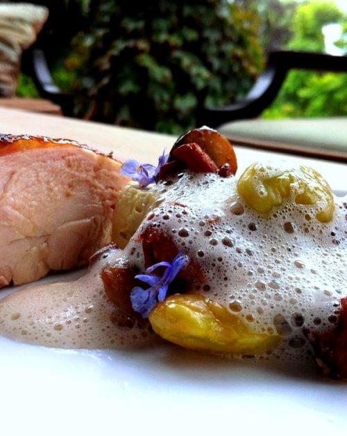 Smoked Chicken with Lima bean puree