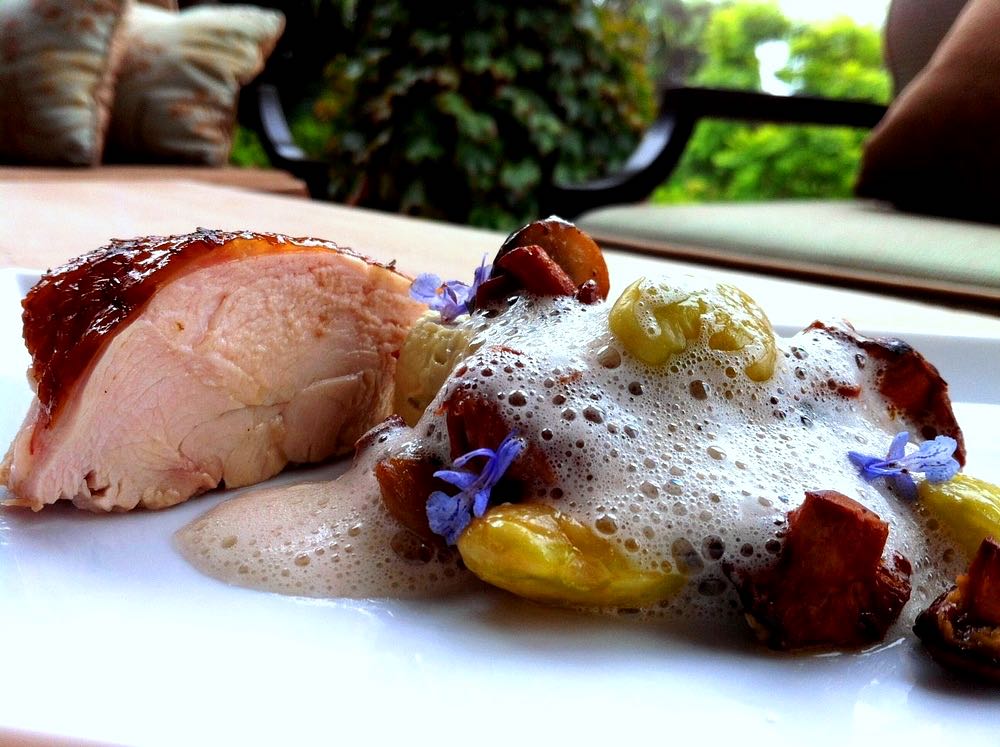 Smoked Chicken with Lima bean puree